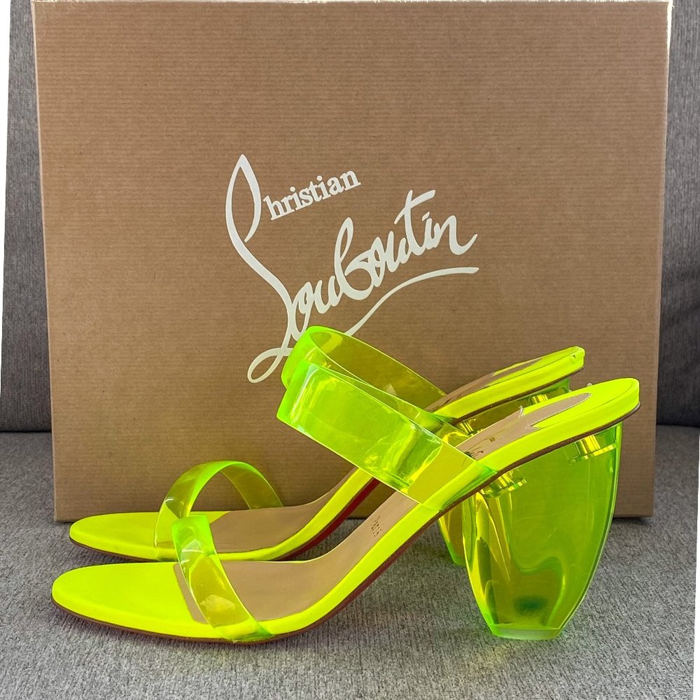 Christian Louboutin Yellow Sk Ovida Neon Mules